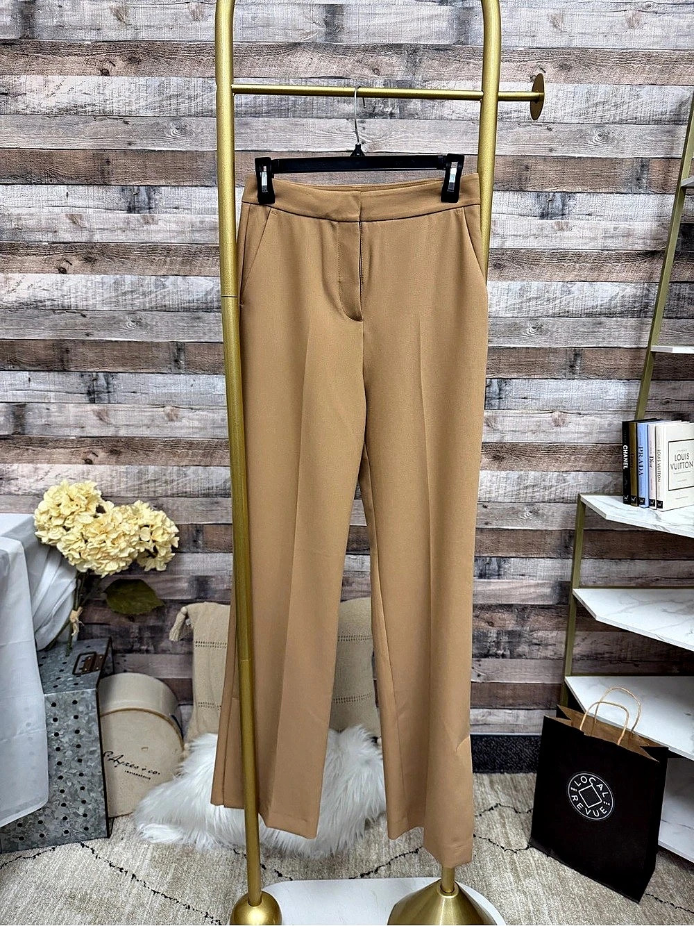 Zara khaki wide leg trousers XS